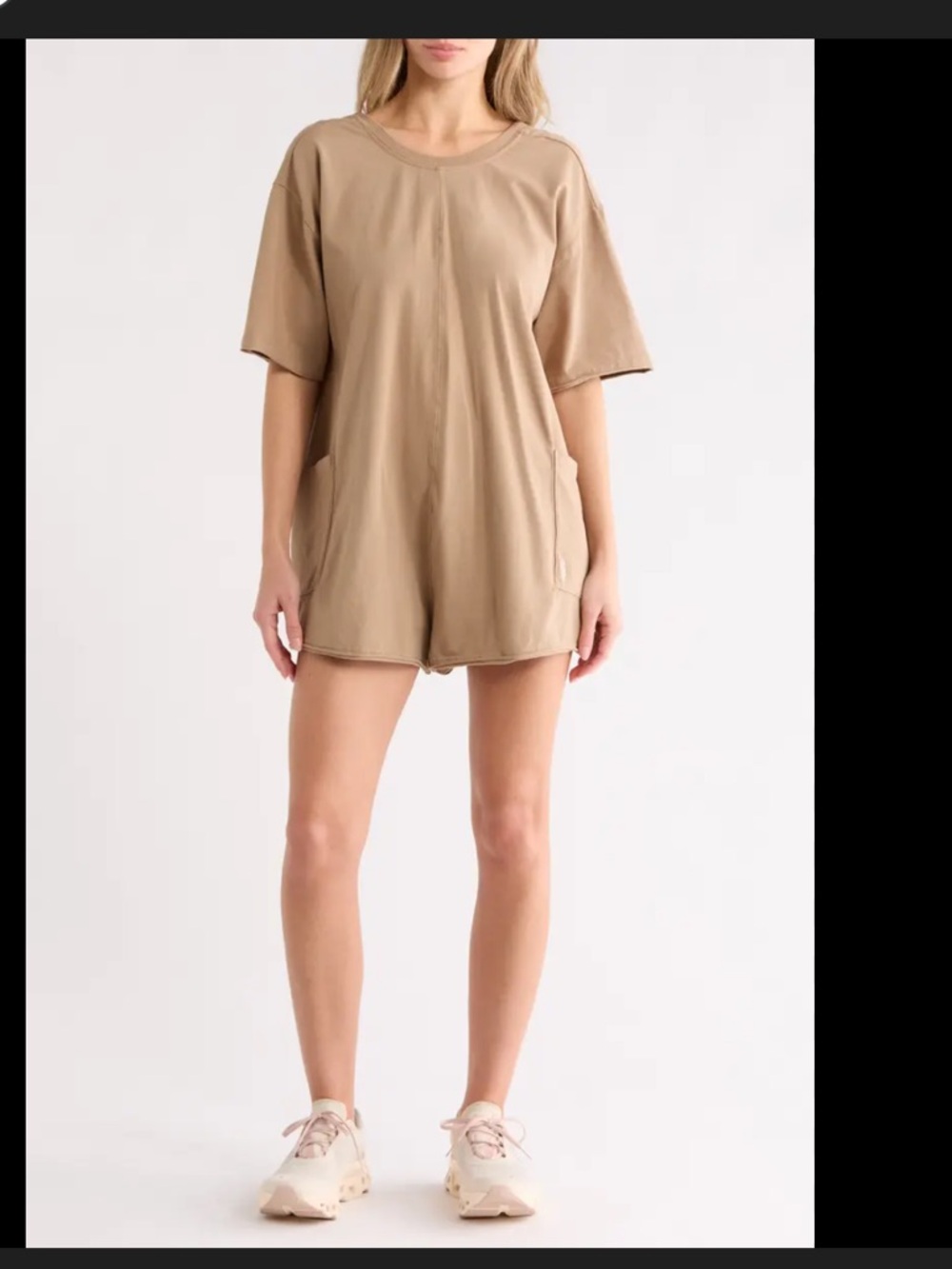 FP Movement by Free People Light Brown Short Sleeve Romper - Picture 3 of 8